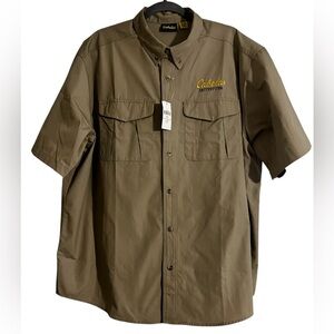 NWT Cabela's Outfitter British Tan Button Down Shirt Size XL